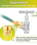 Diagram showing drain hole feature of Six Pack 3/4 Inch Vacuum Breakers Anti Siphon Hose Bib Backflow Preventers for Outdoor Faucets