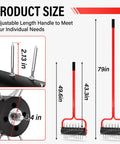 Heavy Duty Rolling Lawn Aerator With Upgraded 54 Pre Attached Spikes Pro Grade Manual Push Lawn Tool dimensions illustration