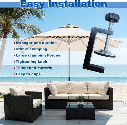 3 Inch Adjustable Patio Furniture Clips 4 Pack For Sectional Couches Adjustable Up To 2.36 Inches Outdoor Rattan Wicker Sofa Connectors