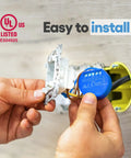 Hands installing WiFi Smart Relay Switch 1 Channel UL Certified Up To 15A Remote Control For Home Automation Works With iOS Android