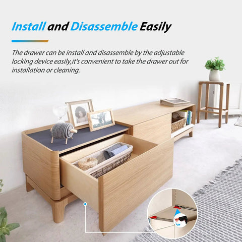 Undermount Soft Close Drawer Slides For Bottom Mounted Full Extension Ball Bearing Runners Rails Fit 9 12 15 18 21 24 Inch Drawers 77 Lb Load Capacity 1 Pair shown in cabinet installation