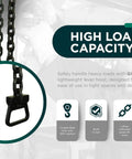 Lever Hoist 360 Degree Manual Ratchet Chain Puller With 1650 Lbs Capacity, Ten Ft Lift, Three Quarter Ton, Four To One Safety Factor