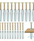 150 Piece Metal Expansion Tube Self Tapping Screws Set For Concrete Wall Anchors, screws and anchor diagram