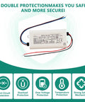 Compact 16W 24V Ac Dc Switching Power Supply With Class 2 Lps Safety Rating For Led Strips And Control Units features protection labels.