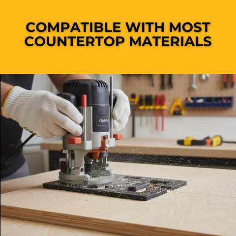 Person using FlipBolt Jig For Fastening Stiles, Countertops, And Invisible Connectors With Routing, Pro Grade And Easy To Use