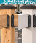 Deck Railing Bracket Connectors for 2x4 Wood Posts 20 Pack with Galvanized Screws and Drill Bit Fence Handrail Connectors