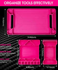 Flexible Silicone Tool Tray 3 Pack For Mechanics And Your Home Shop, Heat And Chemical Resistant Tool Organizer In Pink, Large 19.92 X 10.43 Inches, Medium 24.7 X 21.3 Inches, Small 9.72 X 5.71 Inches For Wrenches Hammers Screwdrivers Sockets