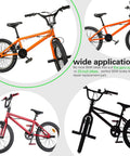 Three BMX bikes showcasing gyro brake cables front and rear kit with spinner rotor for 20 inch bikes, highlighting wide applications.