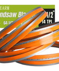 4 Pack Bandsaw Blades For Metal Cutting Bi Metal M42 64.5 Inch Long 0.5 Inch Wide 0.02 Inch Thick 14 TPI Fits 4x6 Saws