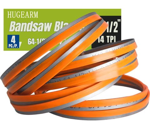 4 Pack Bandsaw Blades For Metal Cutting Bi Metal M42 64.5 Inch Long 0.5 Inch Wide 0.02 Inch Thick 14 TPI Fits 4x6 Saws