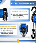 FITHOIST Mini Chain Hoist Quarter Ton Lift Capacity 550 Lbs With 10 Ft Lift Alloy Steel G80 Chain and Hook Details