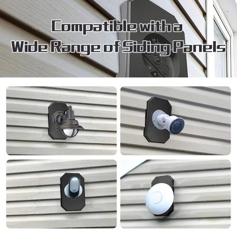 Outdoor Siding Mounting Block With Built In Electrical Box For Light Fixtures, Easy No Fuss Install, Fits Half Inch Lap Siding And Four Inch Vinyl Siding, Black, 2 Pack With NM Cable Connector, Heavy Duty Vinyl Siding Accessory mounted on vinyl siding
