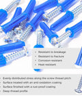 Pro Grade Heavy Duty Concrete Wall Anchors And Screws Kit With Drill Bit For Concrete And Drywall, featuring blue conical anchors and zinc plated screws, ARTIMESH