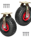 Tough As Nails Heavy Duty Industrial Caster Swivel And Fixed Rubber Trolley Wheel With Parking Brake thick steel mount plate for carts.