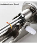 Gas Spring Automatic Door Closer For Home And Biz Use, 90 Degree Stop, Adjustable Closing Speed, Durable Aluminum Alloy