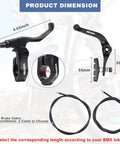 U Brake Rear Set For BMX Bike With Aluminum Alloy Right Lever Cables And Brake Pads Full Rear Rim Brake Kit dimensions