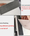 Get This Awesome 30 Pack Of 70x198mm Hook And Loop Sandpaper Sheets With 80 To 400 Grit Ranges For Orbital Sanders Made For Trimming And Drywall Work sandpaper surface and backing detail