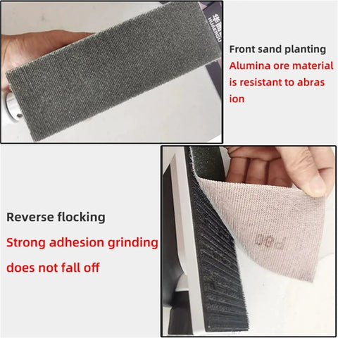 Get This Awesome 30 Pack Of 70x198mm Hook And Loop Sandpaper Sheets With 80 To 400 Grit Ranges For Orbital Sanders Made For Trimming And Drywall Work sandpaper surface and backing detail