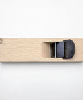 Japanese Kanna Manual Hand Plane For Smoothing Woodwork Precision Ground 42 Millimeter Steel Blade top view with wooden body and blade
