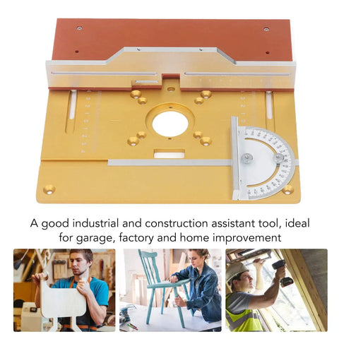 Rock Solid Trimming Router Lift Plate With Sweet Engraved Scale Built Like A Tank Anodized Aluminum for precise woodworking.