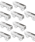 Showcase Window Roller Set, 10 Pcs Mini Sliding Door Rollers Replacement Wheels, 7.0mm Stainless Steel Pulley Clamp For 5-6mm Thick Glass Doors