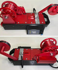 Desktop 3D Printer Filament Extruder Turns Empty Soda Bottles Into Legit 1.75 Mm Printing Wire No Sweat With Digital Temp Gauge viewed from two angles showing gear details.