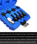 8Pcs Wheel Stud Thread Restorer Kit M12 And M14 Size Set For Mercedes Benz BMW Volvo VW Group Cars in blue case