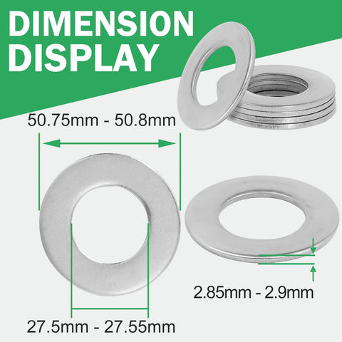 Zernmiarder stainless steel flat washers, 2-inch outside diameter with about 1.08-inch inner hole, 304 stainless, pack of 5.