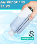 Two 32 Ounce Narrow Mouth HDPE Plastic Bottles With Caps Lab Grade Graduated Reagent And Sample Storage Containers For Medicine Water Storage Built Tough For DIY Chem Projects Translucent, leak-proof bottle in hand