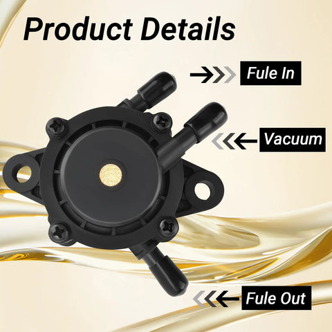 Beefed-Up Fuel Pump Kit For Intek Extended Life V-Twin 18-26HP Engines Replaces Kohler and others, showing flow directions