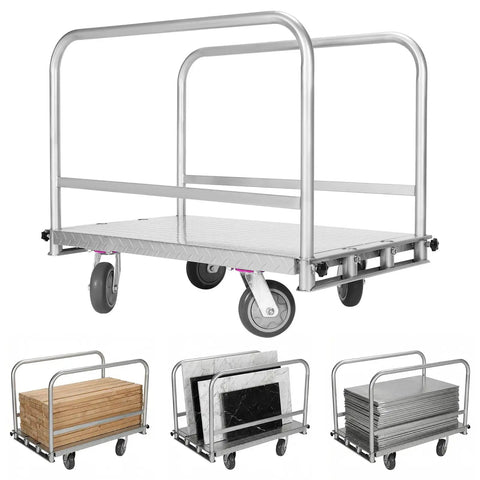 Heavy Duty Panel Cart With Four Swivel Casters Platform Truck 2500 Lbs Capacity 36x24 Steel Frame with panels