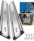 Heavy Duty Drawer Slides 22 Inch Full Extension Ball Bearing Rails, 150 Lb Load, Side Mount Cabinet Glides For RV Tool Box