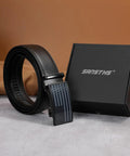 Dope Mens Leather Belt Ratchet Black Dress Belt With Automatic Slide Buckle For Men Easy Adjustable Everyday Wear