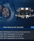 Front Wheel Hub And Bearing Assembly For Toyota RAV4 2006 To 2018 Mirai 2016 To 2020 Scion Tc 2011 To 2016 Five Lug With Abs Bolt