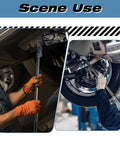 Rechargeable LED Under Vehicle Inspection Mirror With Adjustable Length, used for undercar inspections and maintenance.