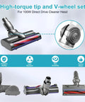 Front view of a 100W High Torque Cleaner Head Replacement Kit For V10 V11 V15 G5 Vacuum Cleaners with ball wheel accessories.