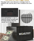 Smart Container Coin Bank Piggy Bank With LCD Display, Automatic Coin Counter And Manual Counting, Container Shaped Money Vault For Easy Saving, Black