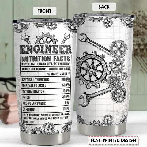 20 Oz Engineer Tumbler For Men Dope Stainless Steel Insulated Coffee Travel Mug Gift For Engineers Birthday Or Christmas Durable On The Go Cup For Work And Study Perfect For Any Project featuring gear and wrench design