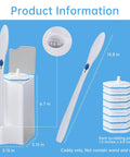 Toilet Wand Holder And Organizer Fits Clorox Toilet Wand And Disposable Scrubbing Pads Keeps Wand And Pads Neatly Stored With Space For Six Refill Pads White And Gray showcasing dimensions