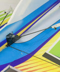 Close-up of RC Foam Airplane Kit 710mm Xtreme Sports Aerobatic Plane control surfaces and linkage detail