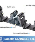 2 Pack Broom Holder Wall Mount With 4 Racks And 5 Hooks Mop Organizer Beefy Stainless Steel Heavy Duty Garage Storage