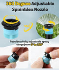Premium Variable Arc Nozzles 10 Pack Adjustable 0 To 360 Degree Sprinkler Heads Replacement For Pop Up Irrigation With Debris Filter Screen, close-up view of 360-degree adjustable nozzle.