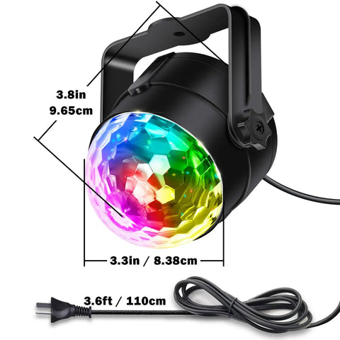 2 Pack Disco Ball Party Lights Sound Activated With Remote, 12 Modes Strobe DJ Lights For Home Room Karaoke Dance Party Decorations