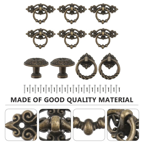 Vintage Zinc Alloy Drawer Pull Ring And Cabinet Handle Set With Retro Vibe For Kitchen Cabinets And Dressers