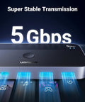 USB Three Point Zero Switch For Two PCs To Share Keyboard Mouse Printer Scanner And Other USB Devices With Four Ports