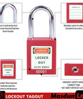 Lockout Tagout Locks Set With Ten Red Padlocks Keyed Differently Two Keys Per Lock OSHA Compliant Safety Locks