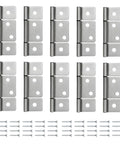Built Tough Three Leaf Hinges Satin Nickel With Flush Screws For RV Mobile Home Bifold Closet Doors No Fuss Non Mortise Setup.