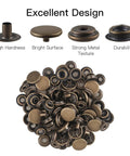 Leather Snap Fastener Kit Five Eighths Inch Bronze Tone Stainless Snaps, features durability and strong metal texture.