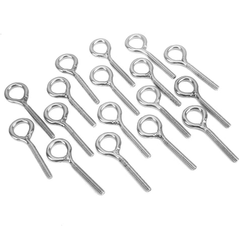 Garage Ready Stainless Steel Eye Nut And Bolt Kit For DIY Projects M4 Size 20 Pieces Eye Nuts And Bolts For Fastening And Suspension Handy Hardware Set For Home Workshop And Industrial Use, stainless steel eye bolts