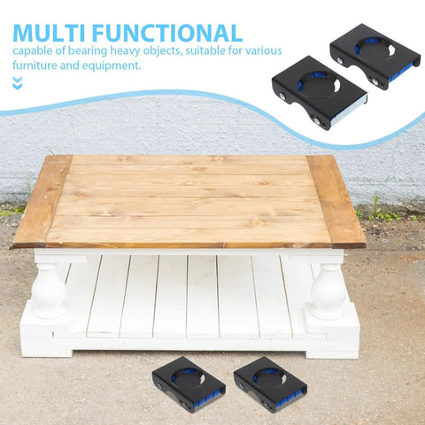 Heavy Duty Appliance Movers With Wheels Transform Your Home Moves Into A Breeze! Durable sliders under a wooden table.